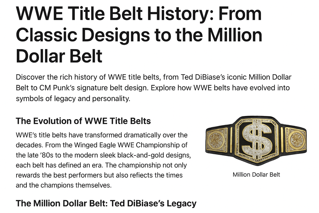 WWE Title Belt History