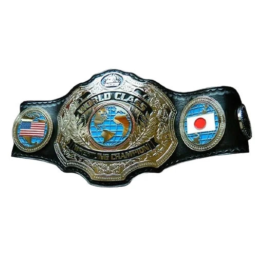 World class championship belt with American and Japanese flags on a white background