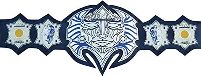 Decorative belt with central lion emblem and symmetrical side designs