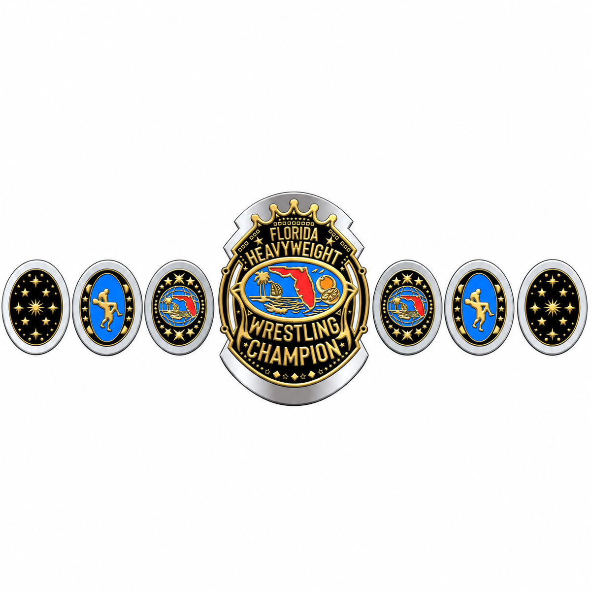 Custom Design Florida Tag Team Wrestling Championship Belt