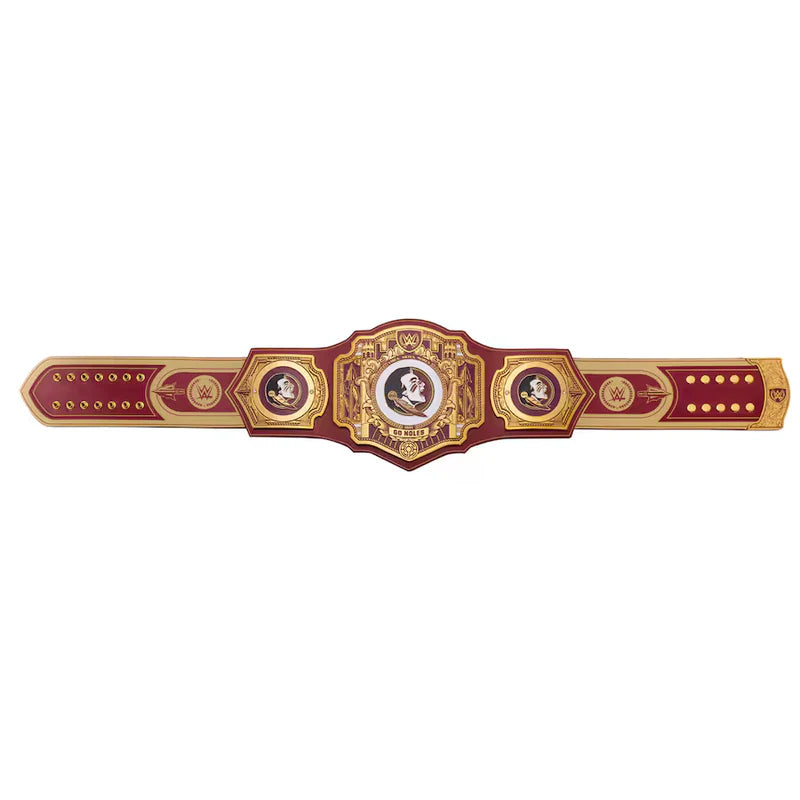 Decorative cigar band with gold and red design on a white background