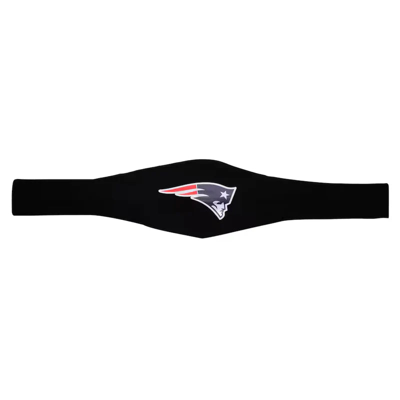 Black sports bra with a logo on a white background