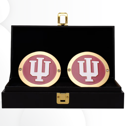 Indiana Hoosiers 16MM Replica Side Plates with Deluxe Display Box