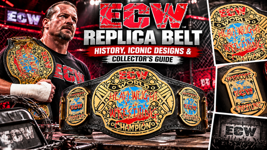 ECW replica belt history and iconic championship designs with CM Punk and wrestling collector themes.