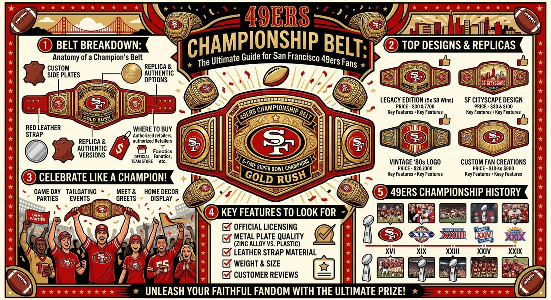 49ers championship belt for San Francisco 49ers fans and football collectors