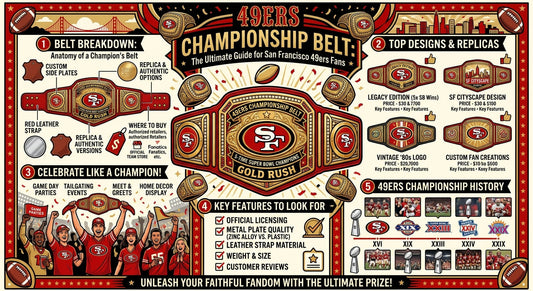 49ers championship belt for San Francisco 49ers fans and football collectors