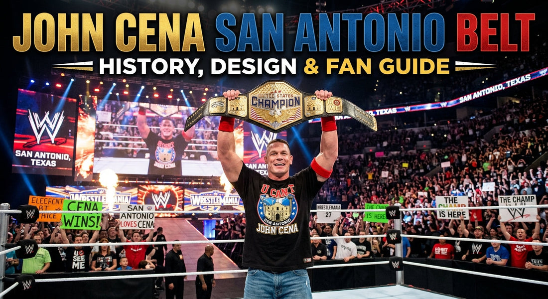John Cena San Antonio belt replica championship with WWE-inspired design