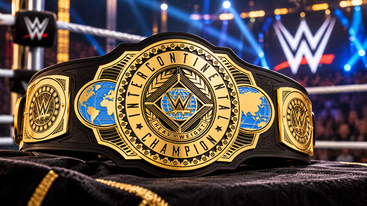 WWE Intercontinental Championship Replica Title Belt featuring detailed championship plates.