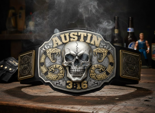 The Rattlesnake’s Relic: Why the Stone Cold Smoking Skull Belt Replica is a Collector’s Grail