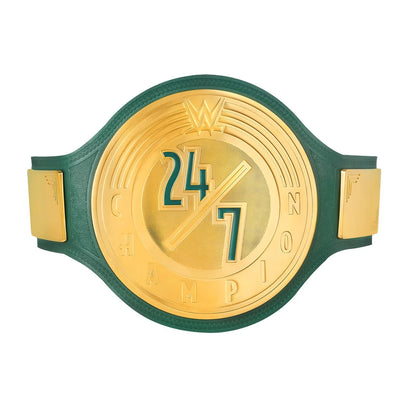 Green and gold championship belt with '24/7 Champion' text on a white background