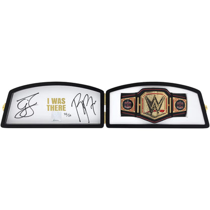 Roman Reigns & Cody Rhodes WWE Autographed 2024 Bad Blood Mini Title in Gift Box