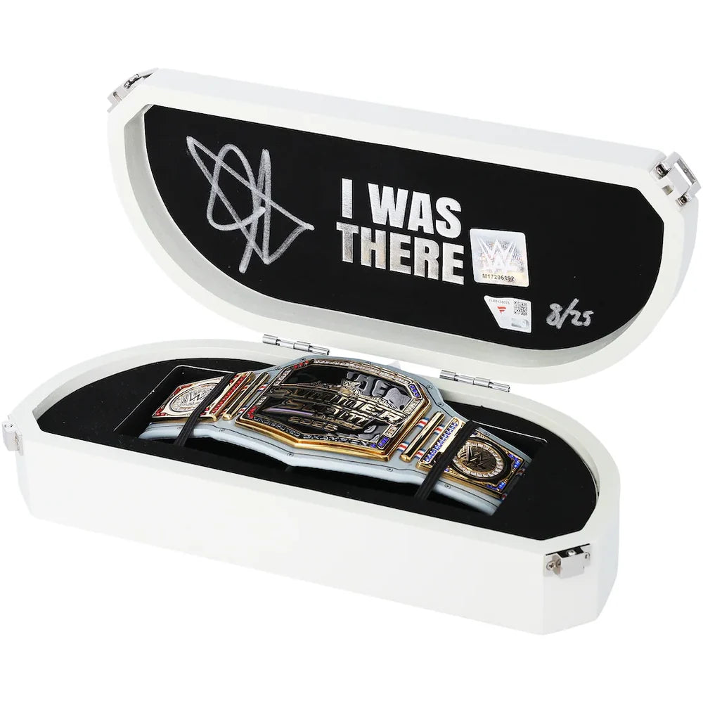 John Cena Autographed 2025 SummerSlam Mini Title Belt in Gift Box