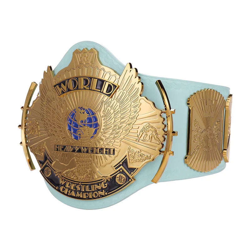 Light Blue Winged Eagle Deluxe Replica Wrestling Championship Belt