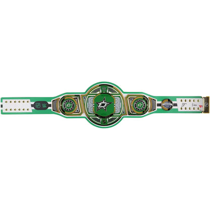 A Houston Stars themed transformation belt toy, featuring a green and gold design with the team's star logo in the center, photographed against a solid white background.