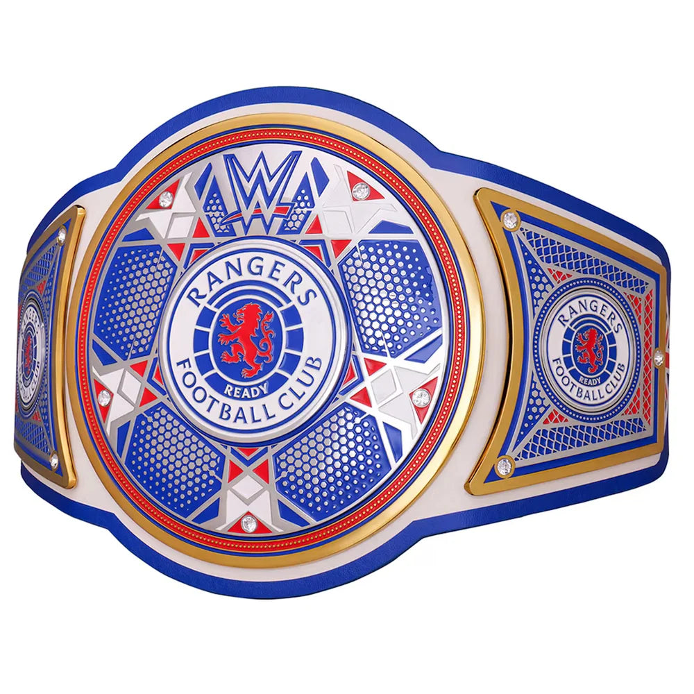 Decorative belt with Rangers Football Club logo on a white background