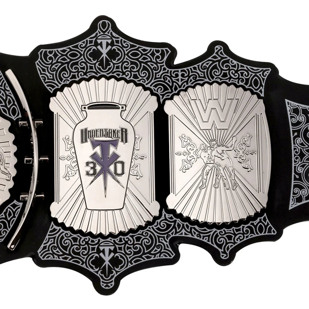 WWE championship belt with detailed design on a white background