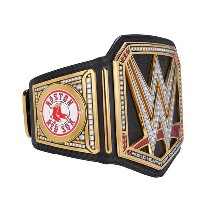 WWE championship belt with Boston Red Sox logo on a white background Boston Red Sox 16MM Replica Side Plate Box Set
