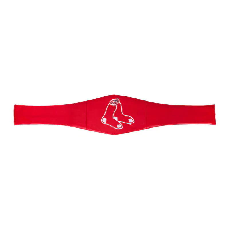 Red sweatband with a white logo on a white background Boston Red Sox Fenway Glory WWE Legacy Belt