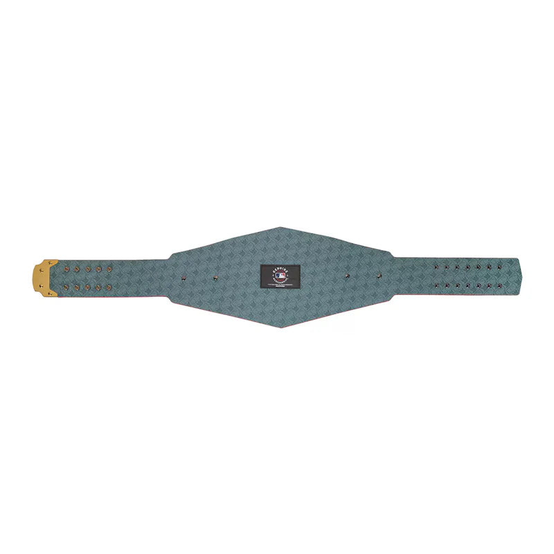 Green belt with a gold buckle on a white background Boston Red Sox Fenway Glory WWE Legacy Belt