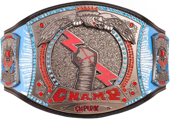 Championship belt with dragon and fist design on a white background