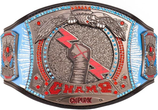 Championship belt with dragon and fist design on a white background