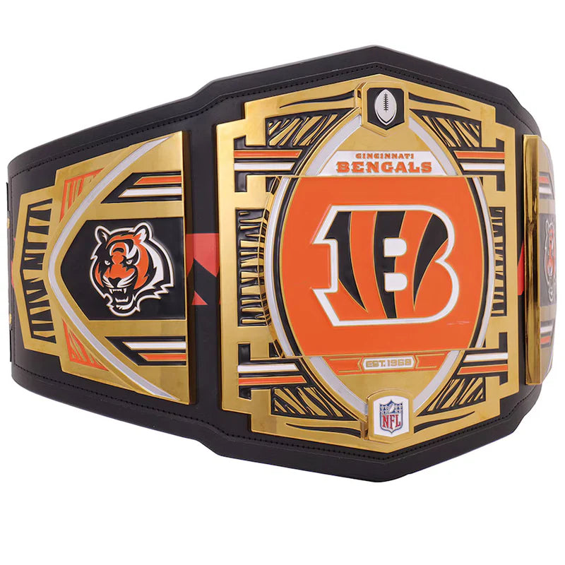 Championship belt with Cincinnati Bengals logo on a white background