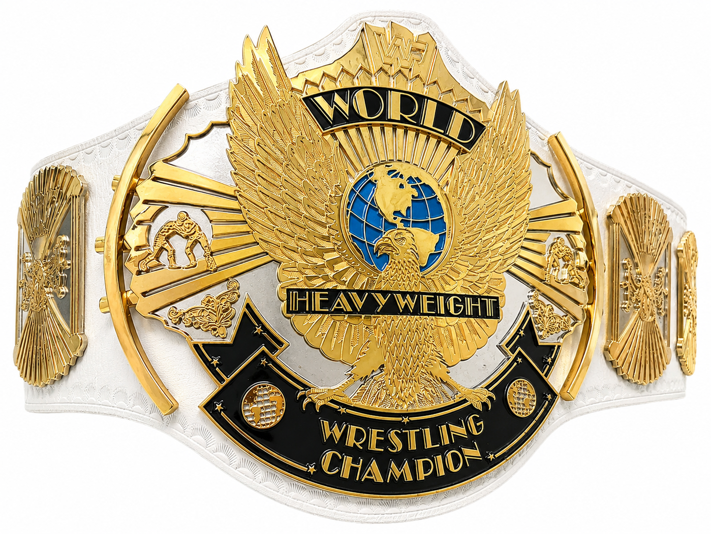 WWF World Heavyweight Championship Belt Replica – White Strap Adult Size