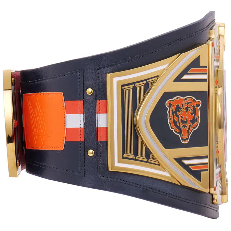 Belt with a prominent logo on a white background