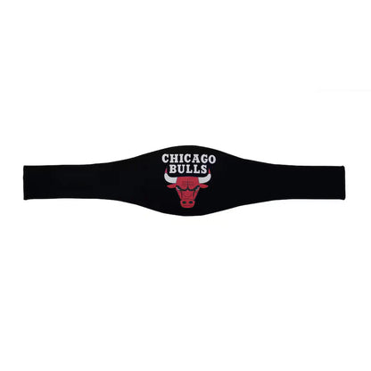 Black sweatband with Chicago Bulls logo on a white background