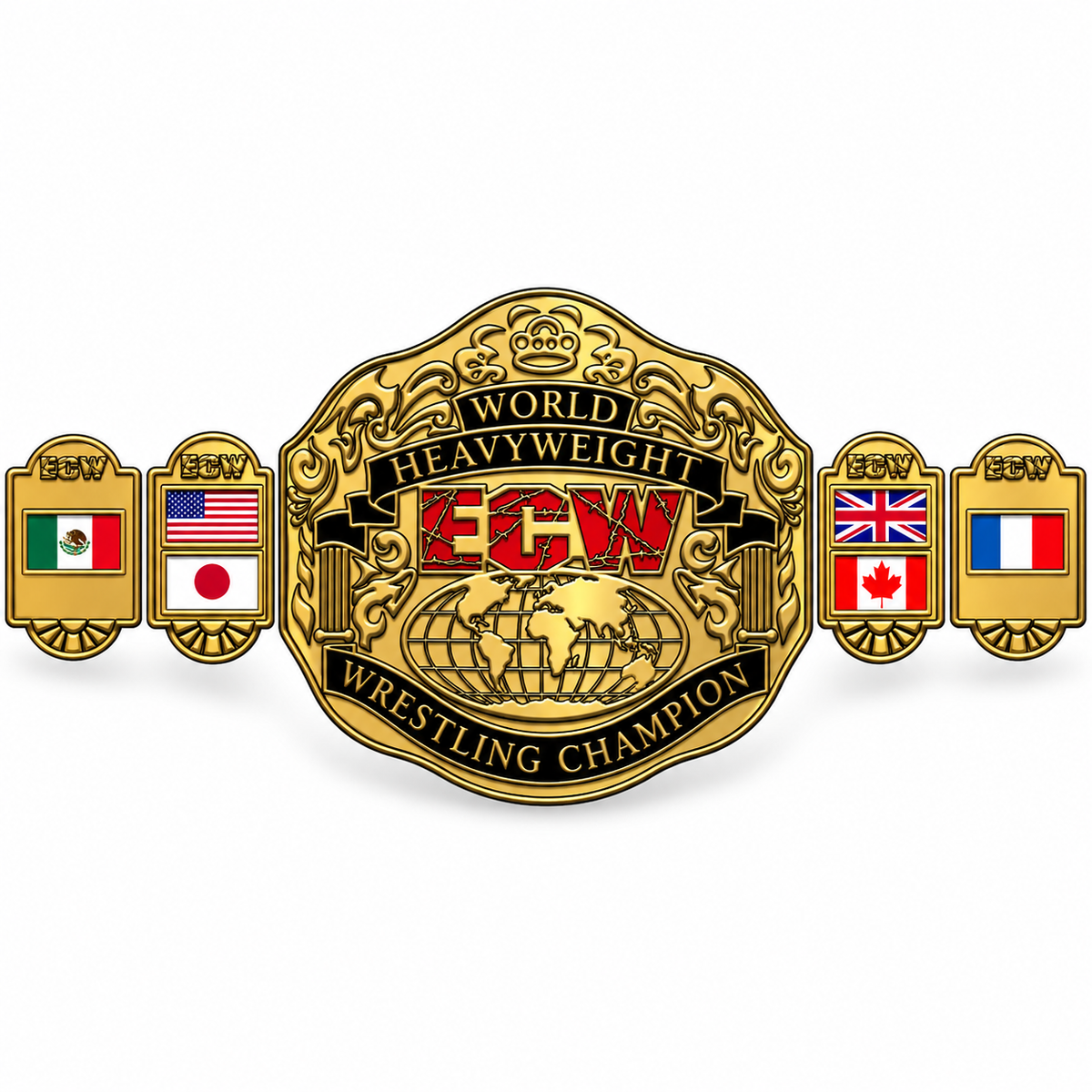 Custom Design World Heavyweight ECW Wrestling Championship Replica Belt