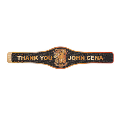 Wrestling championship belt with 'Thank You John Cena' text on a white background