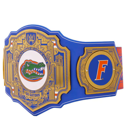 Wrestling championship belt with Florida Gators logo on a white background