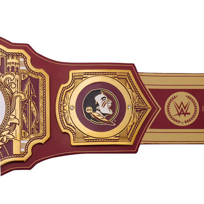 Wrestling championship belt with detailed design on a white background