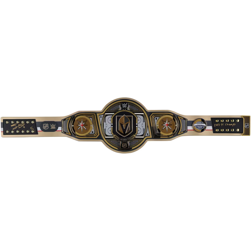 Jack Eichel Vegas Golden Knights Autographed WWE Legacy Title Belt