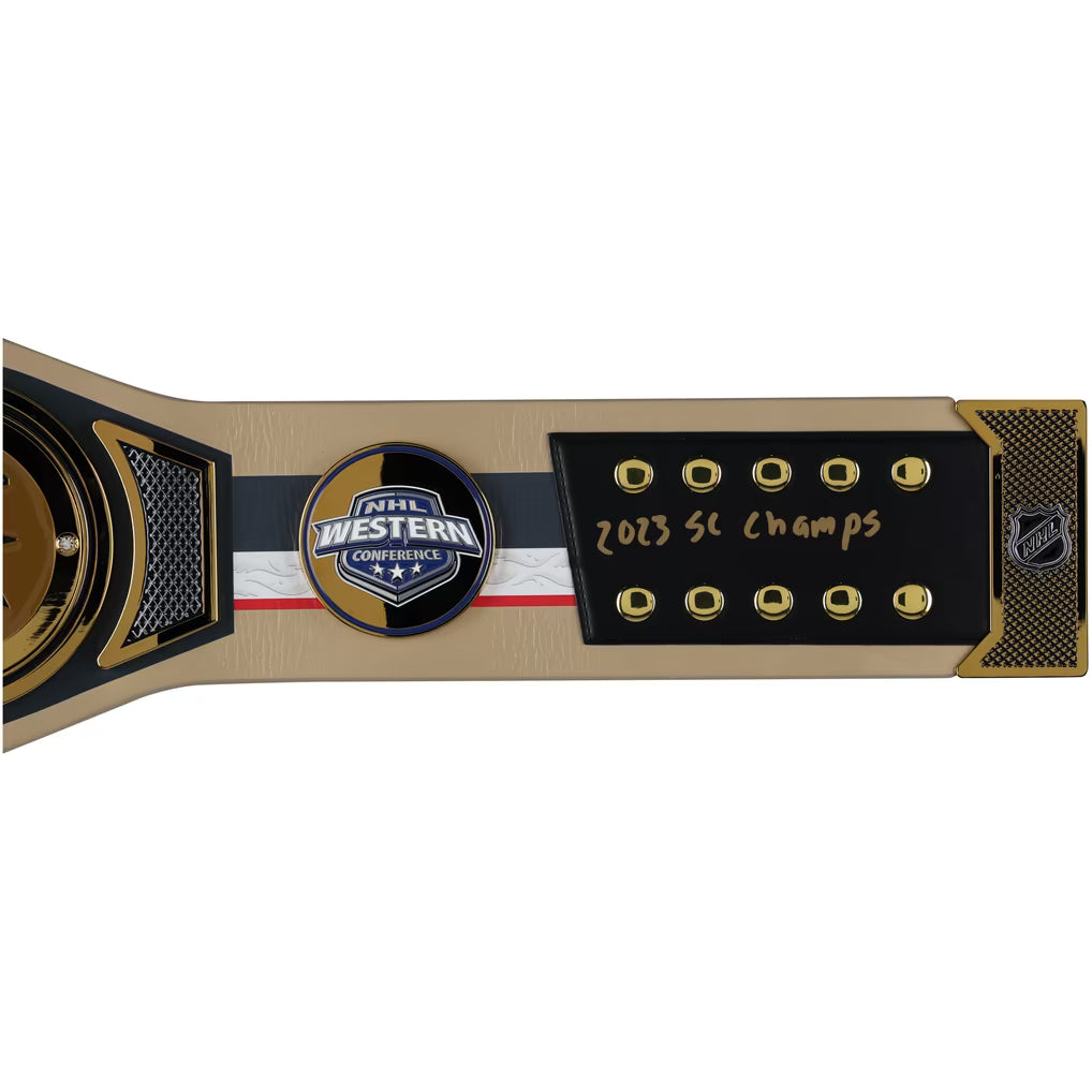 Jack Eichel signed Vegas Golden Knights WWE title belt