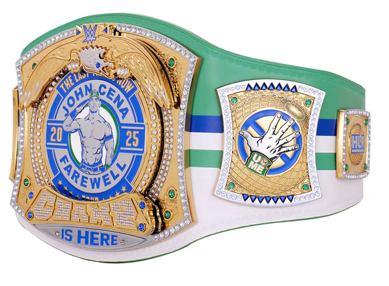 John Cena Farewell Tour 2025 Wrestling championship belt with decorative elements and text on a white background