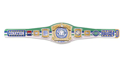 John Cena Farewell Tour 2025 Wrestling championship belt with various logos on a white background