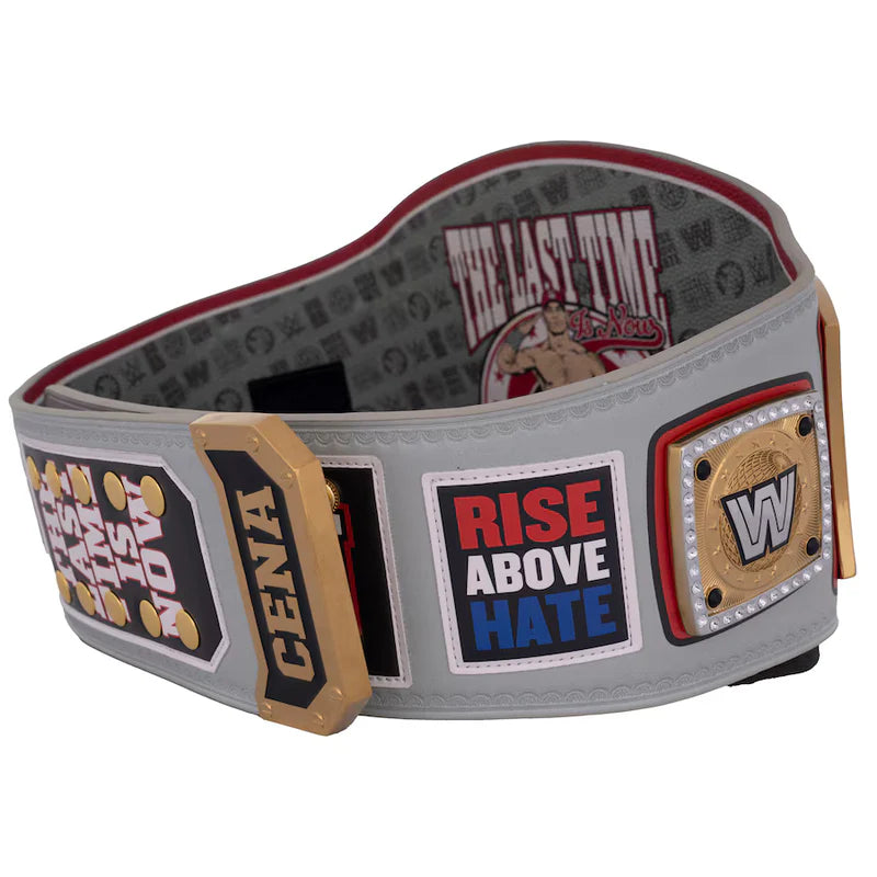 Wrestling championship belt with logos and text on a white background John Cena Farewell Tour 2025 Dayton WWE Spinner Replica Belt