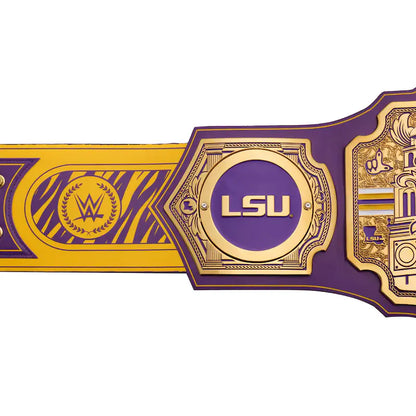 Purple and gold championship belt with LSU logo on a white background LSU Tigers Legacy Championship Title Belt