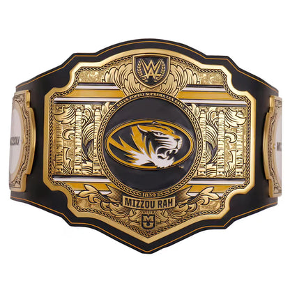  Missouri Tigers Legacy Championship BeltDecorative belt with a tiger emblem and 'Mizzou Rah' text on a white background