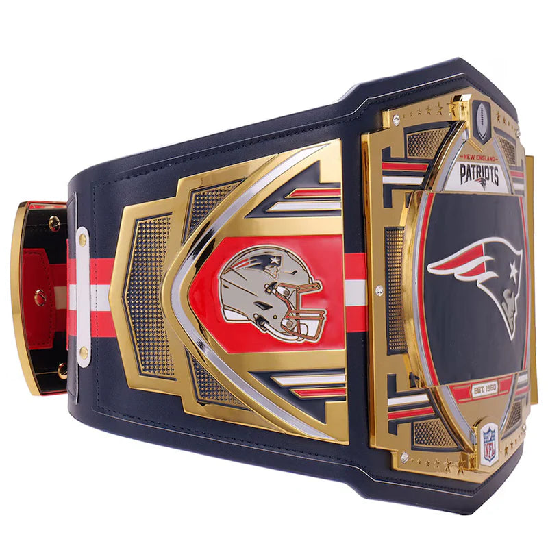 Championship belt with sports team logo on a white background