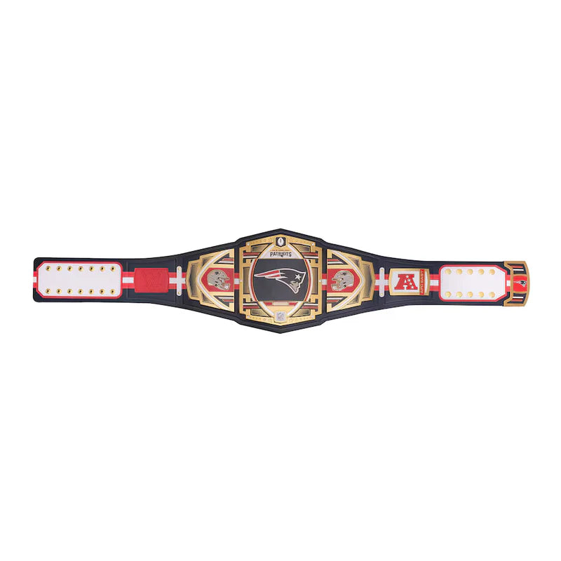Championship belt with a prominent logo on a white background