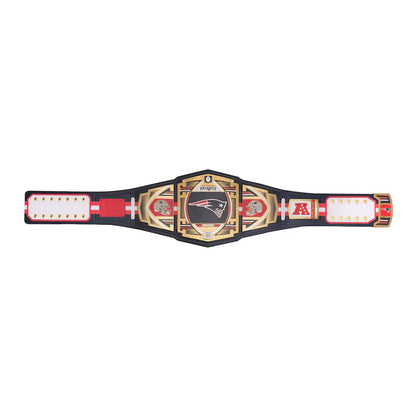 Championship belt with a prominent logo on a white background