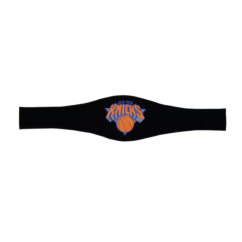 Black headband with New York Knicks logo on a white background