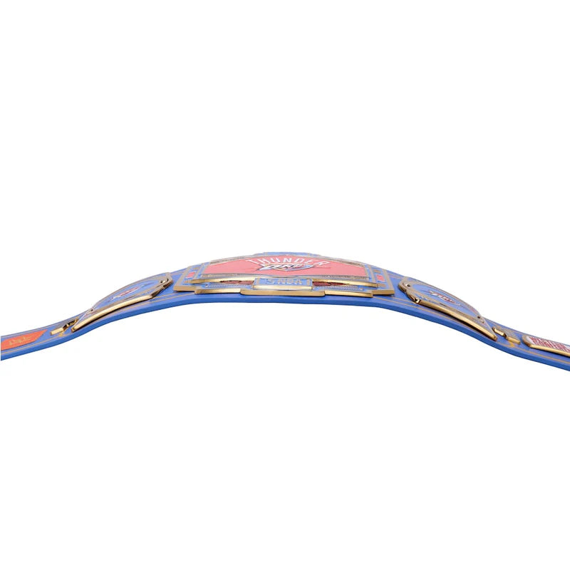Decorative belt with colorful design on a white background Oklahoma City Thunder Legacy Championship Replica Title Belt