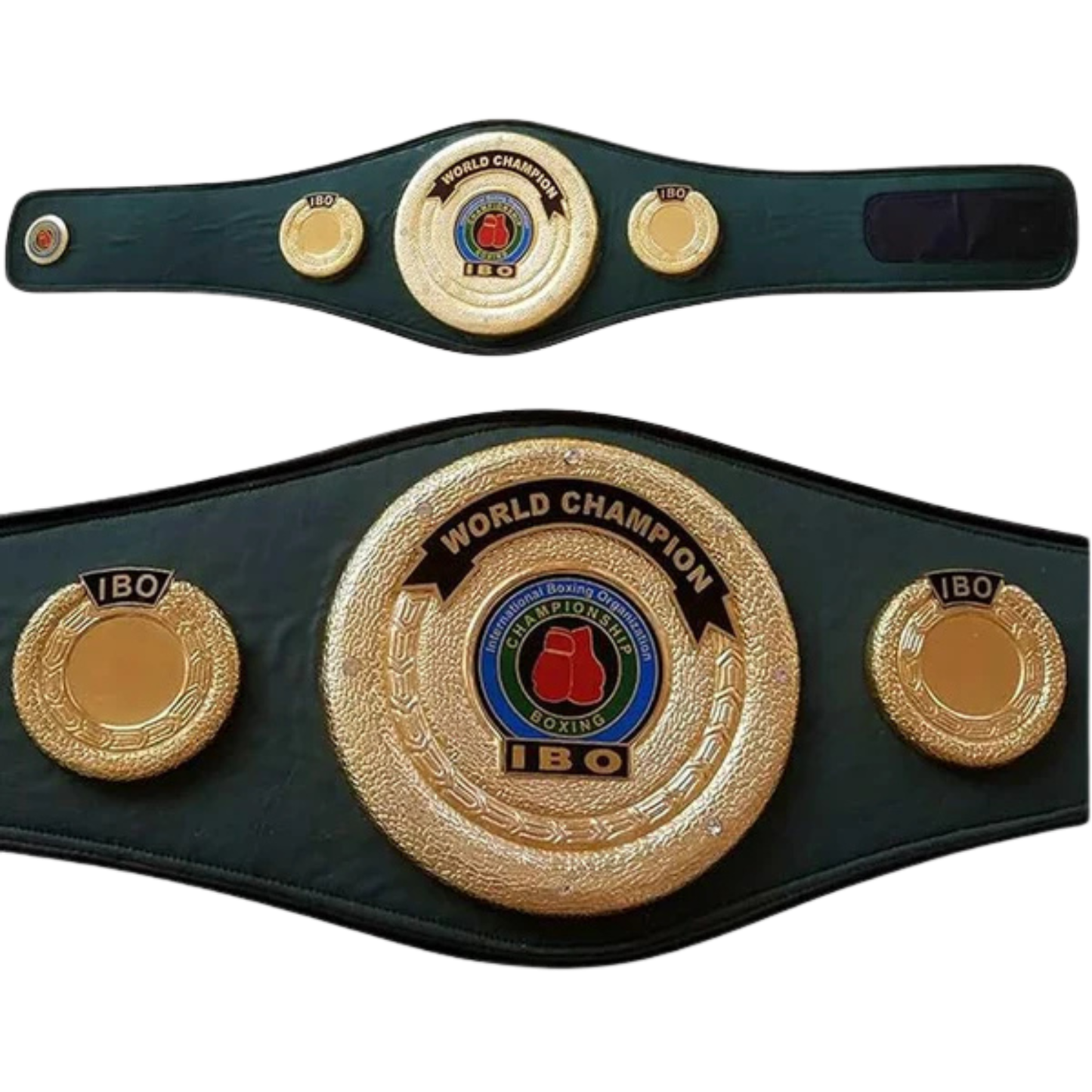 IBO World Champion belt on a white background