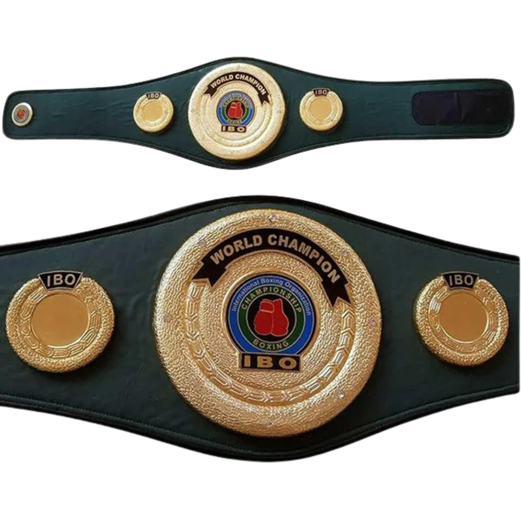 IBO World Champion belt on a white background