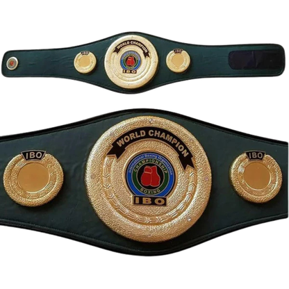 IBO World Champion belt on a white background