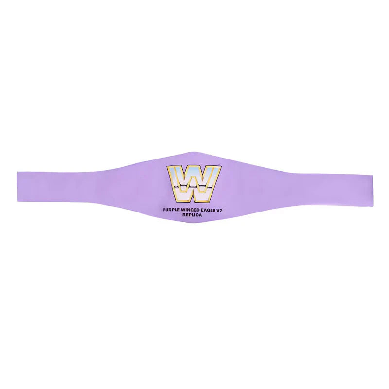 Purple headband with a logo on a white background