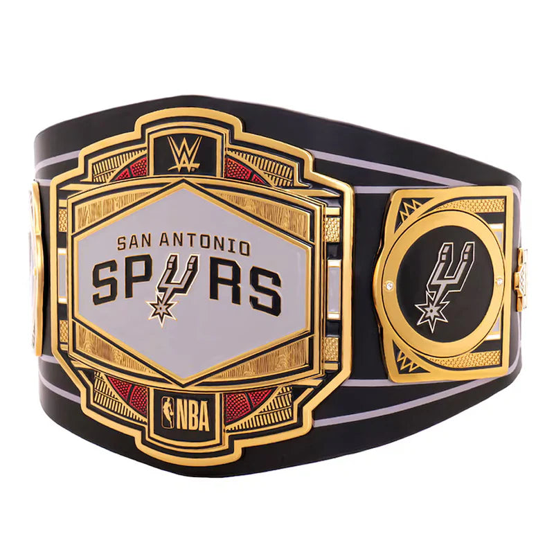 San Antonio Spurs championship belt with NBA logo on a white background